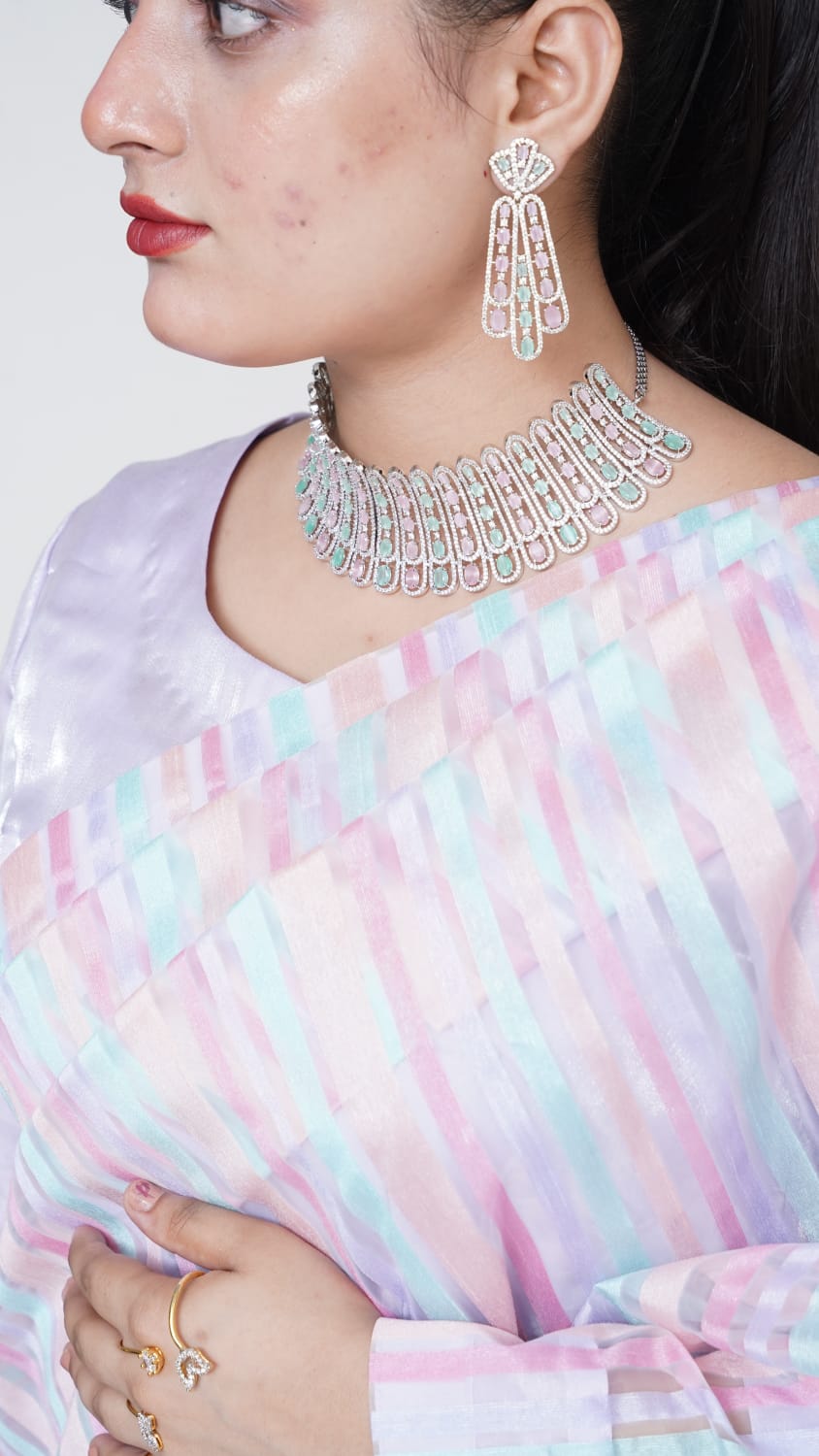 Blue, Pink & Aqua Silver Set