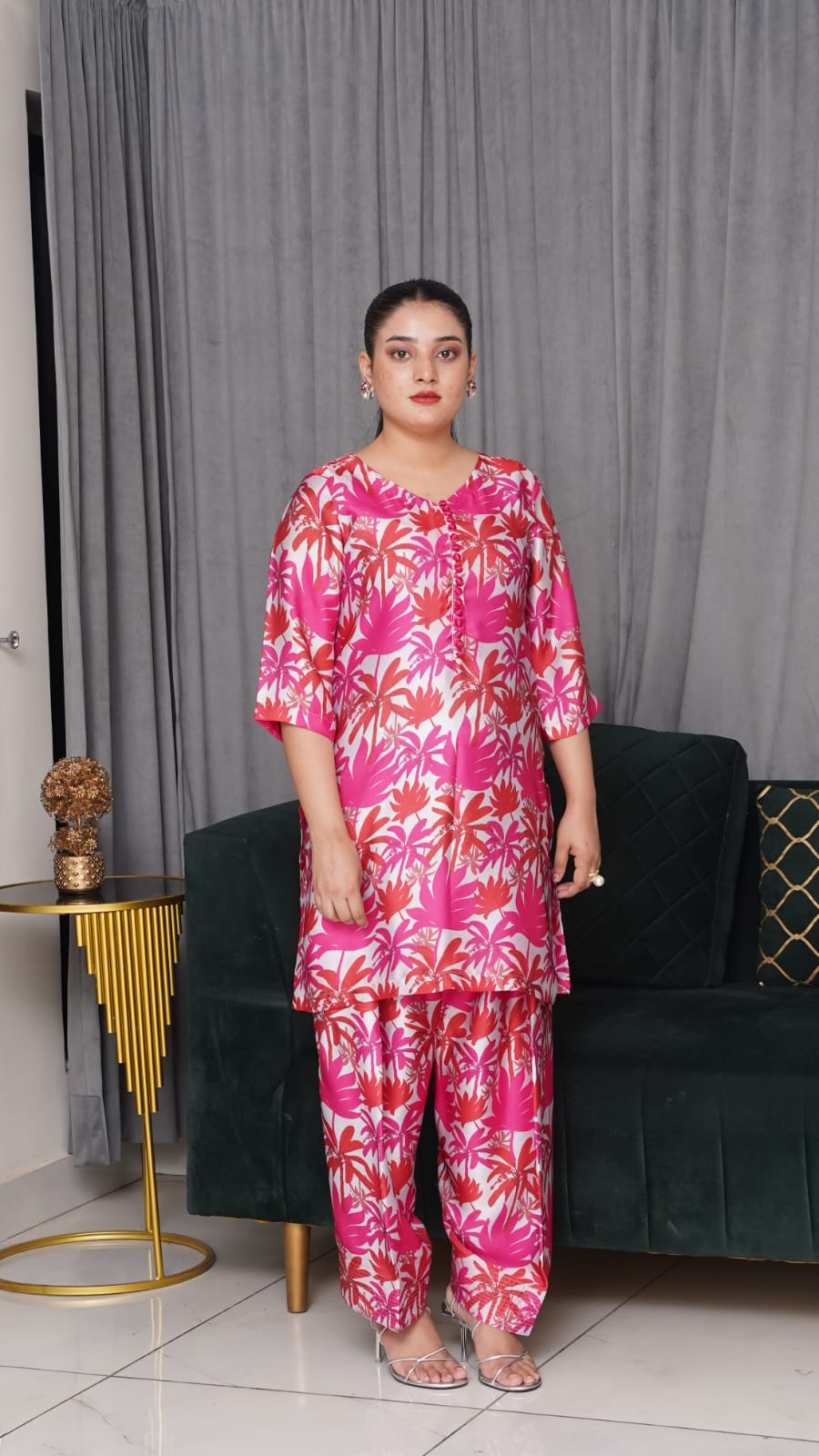 Shamooz Silk Printed 3-Piece Suit