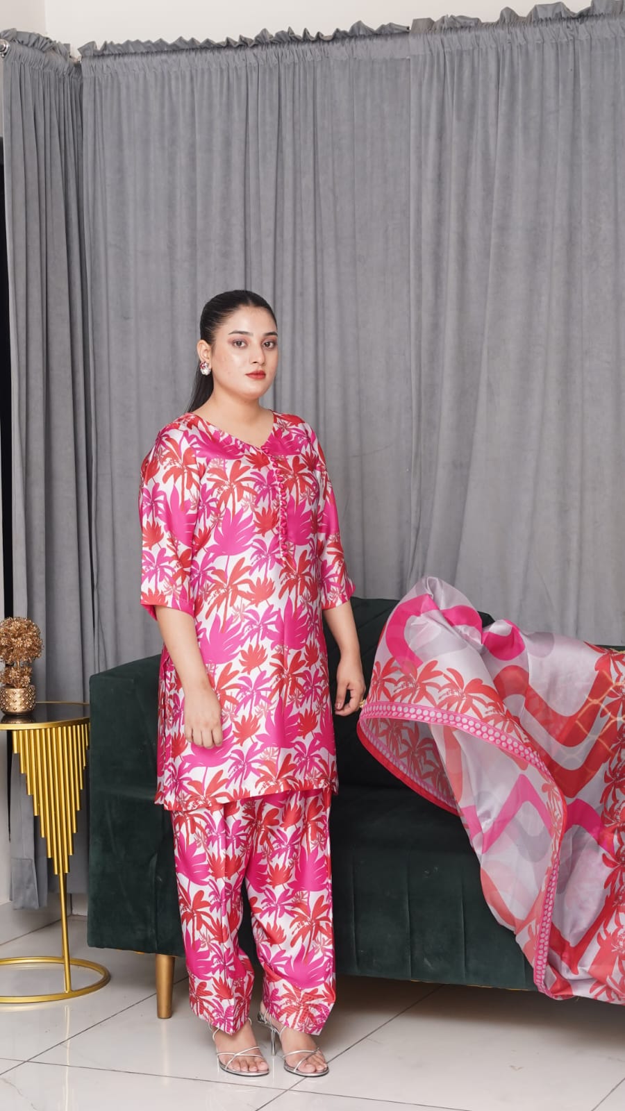 Shamooz Silk Printed 3-Piece Suit