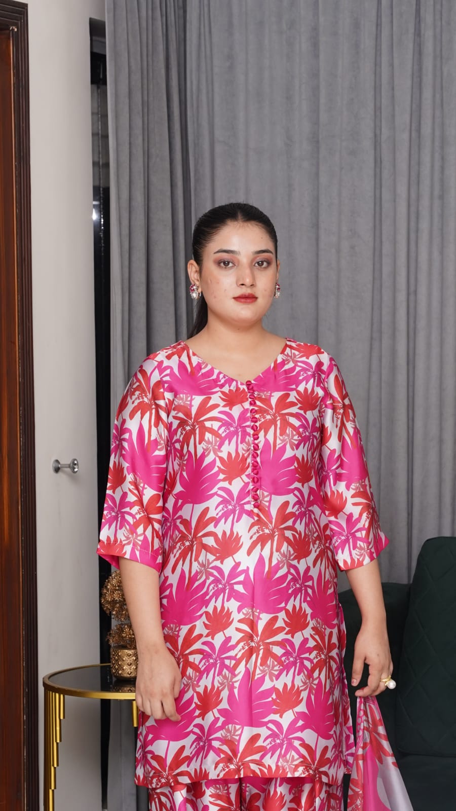 Shamooz Silk Printed 3-Piece Suit
