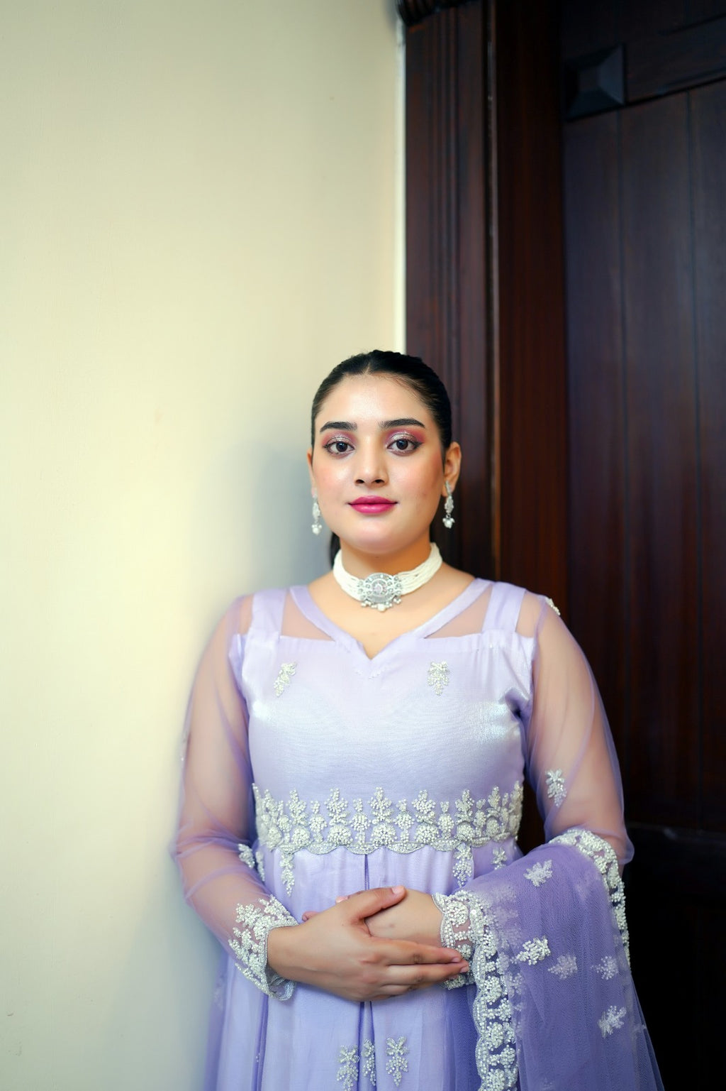 Cut Dana Net Maxi with Full Heavy Dupatta