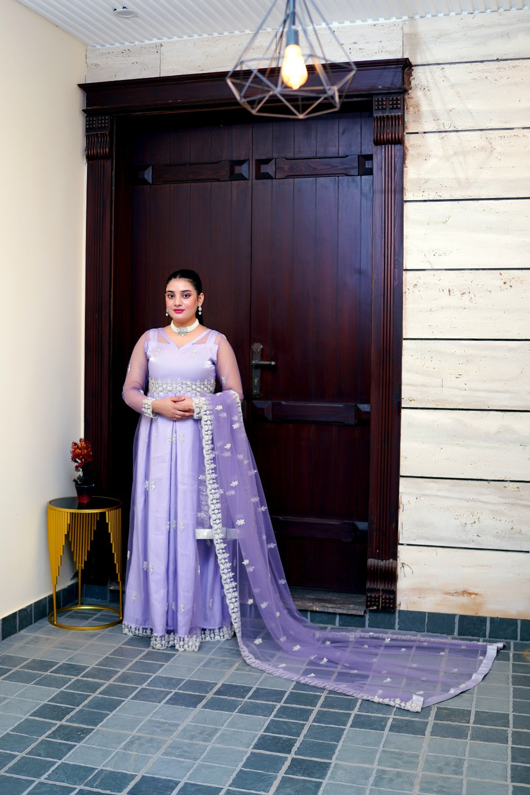 Cut Dana Net Maxi with Full Heavy Dupatta