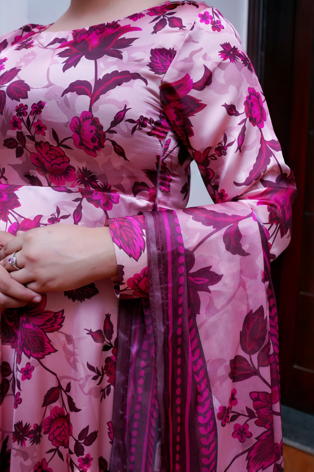 Shamoze Silk Maxi Digital Print with Dupatta