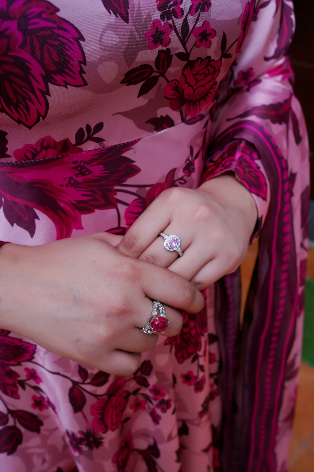 Shamoze Silk Maxi Digital Print with Dupatta