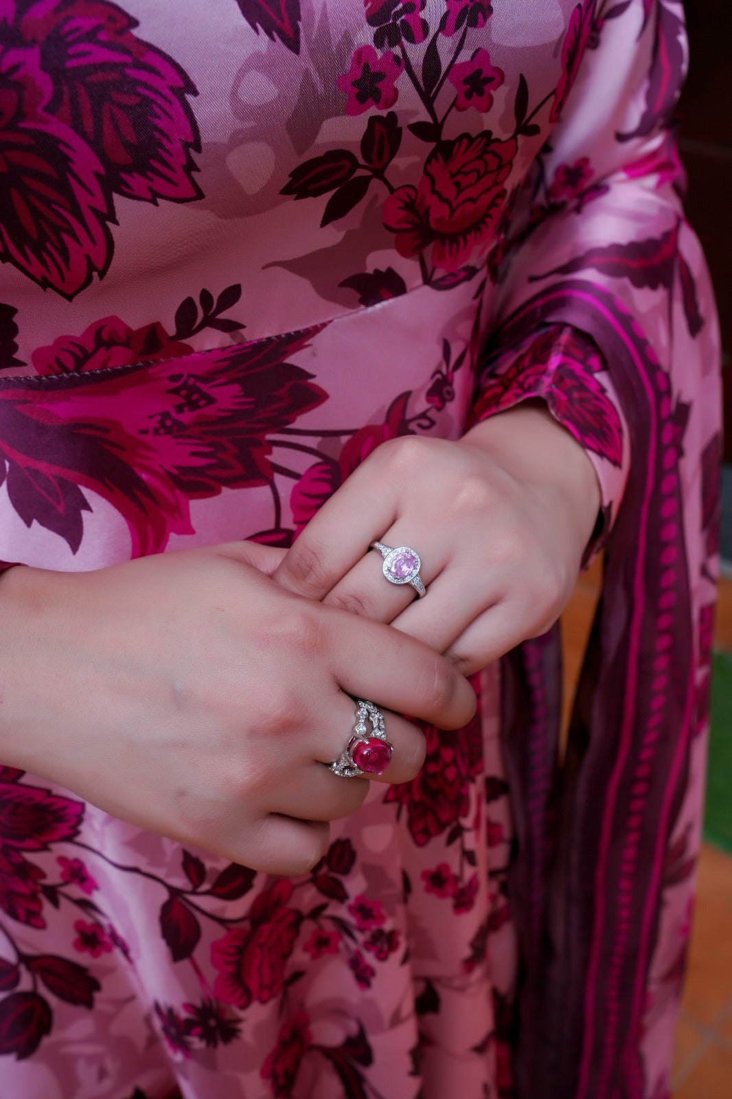 Shamoze Silk Maxi Digital Print with Dupatta