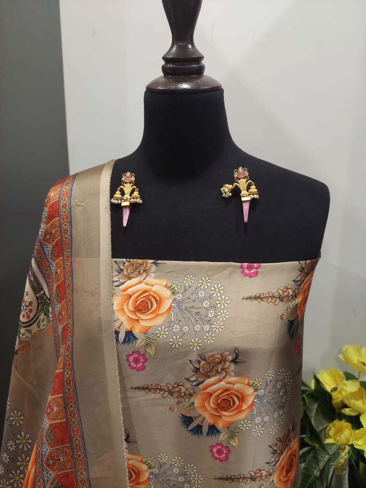 Shamooz Silk Digital Print Dress with Dupatta